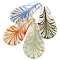Handmade Lampwork Large Pendants, teardrop, Mixed Color, The Pendants about 33mm wide, 60mm long, 7mm thick, hole: 7mm