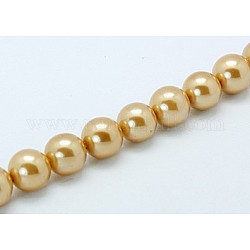 Shell Pearl Beads Strands, Grade A, Polished, Round, Peru, 8mm, Hole: 0.8mm, about 47~50pcs/strand, 16 inch