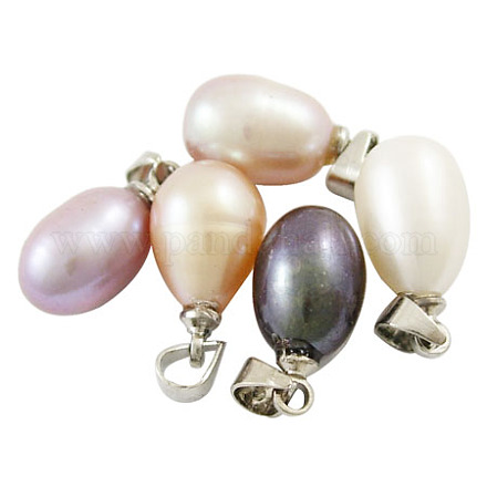 Idee per San Valentino per i suoi pendenti con perle naturali d'acqua dolce coltivate SPB001Y-1