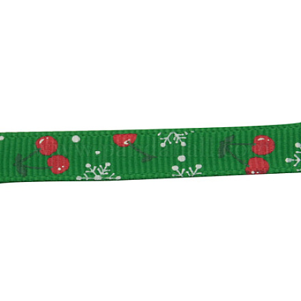 Printed Cherry & Snowflake Grosgrain Ribbon Christmas Ribbon SRIB-H010-580-1