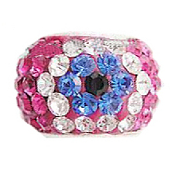 Austrian Crystal European Beads, Large Hole Beads, Sterling Silver Double Core, Grade AAA, Rondelle, 502_Fuchsia, about 11mm in diameter, 7.5mm thick,  hole: 4.5mm