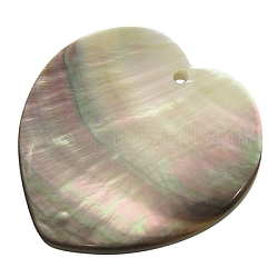 Cabochons de concha de mar, suministros para componentes artesanales del día de la madre, corazón, verde mar, aproximamente 44 mm de ancho, 45 mm de largo, 3 mm de espesor
