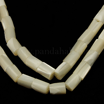 Shell normal de perles blanches de brins SSHEL-D614C-1