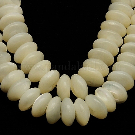 Shell normal de perles blanches de brins SSHEL-L510-1