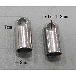 304 Stainless Steel Cord End, 7x2mm, Hole: 1.3mm