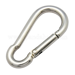 304 Stainless Steel Rock Climbing Carabiners, Key Clasp Findings, Size: about 40mm wide, 80mm long, 7.4mm thick
