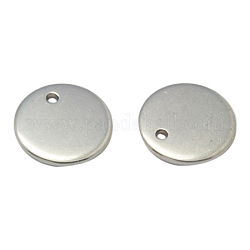 201 pendente in acciaio inossidabile con etichetta con pendenti vuoti, rotondo e piatto, misura :ciraca8 mm diametro, 1 mm di spessore, Foro: 0.5 mm