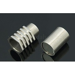 304 Magnetverschluss aus Edelstahl mit Klebeenden, Kolumne, Edelstahl Farbe, 20x10x6 mm, Bohrung: 6 mm