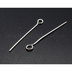 Sterling Silver Eye Pin, Silver, 35x0.5mm