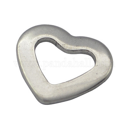 201 Stainless Steel Open Heart Pendants STAS-H038-1-1