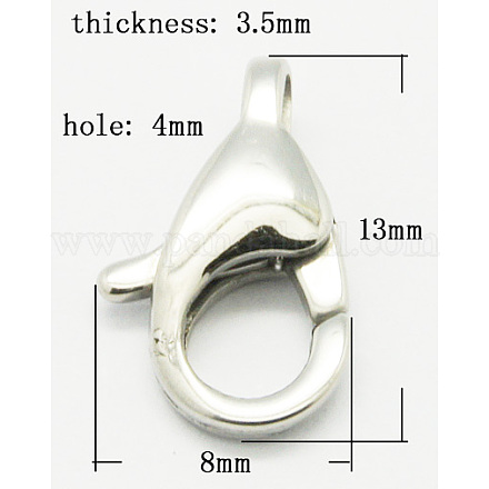304 Stainless Steel Lobster Claw Clasps STAS-Q048-2-1
