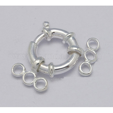 925 Sterling Silver Spring Rings Clasps STER-A007-16B-1
