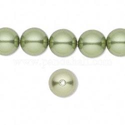 Austrian Crystal Pearls, 5811, Round Beads, Crystal Light Green, Size: about 10mm in diameter, hole: 1.4mm, about 100pcs/bag