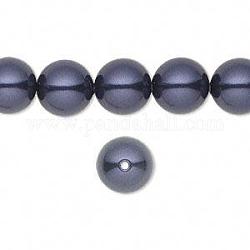 Austrian Crystal Pearls, 5811, Round Beads, Crystal Dark Purple, Size: about 10mm in diameter, hole: 1.4mm, about 100pcs/bag