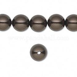 Austrian Crystal Pearls, 5811, Round Beads, Crystal Deep Brown Pearl, Size: about 10mm in diameter, hole: 1.4mm, about 100pcs/bag