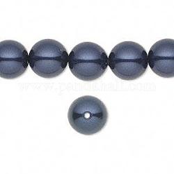 Österreichischen Kristall-Perlen, 5811, runde Perlen, Kristall Nachtblau, Größe: ca. 10mm Durchmesser, Bohrung: 1.4 mm, ca. 100 Stk. / Beutel