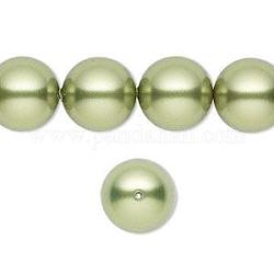 Austrian Crystal Pearls, 5811, Round Beads, Crystal Light Green, Size: about 12mm in diameter, hole: 1.4mm, about 100pcs/bag.