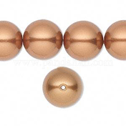 Austrian Crystal Pearls, 5811, Round Beads, 14mm, Crystal Copper, Size: about 14mm in diameter, hole: 1.4mm, about 50pcs/bag