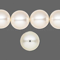 Austrian Crystal Pearls, 5811, Round Beads, 14mm, Crystal Cream, Size: about 14mm in diameter, hole: 1.4mm, about 50pcs/bag