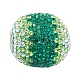 オーストリアクリスタルヨーロピアンビーズ  大穴ビーズ  925の純銀製のコアと  tubbish  205 _emerald  サイズ：幅さ約22mm  長さ23mm  穴：5mm SWARJ-G008-205+214-2