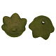 透明なアクリルビーズ  艶消し  チューリップの花  スズラン ダークオリーブグリーン  10x6mm  穴：1.5mm  約2300個/500g TACR-PL543-1-1