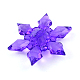 透明なアクリルビーズ  多面カット  スノーフレーク  クリスマス  暗紫色  45x12mm  穴：3mm  約105個/500g TACR-S603-1-2