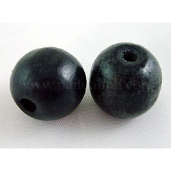 Wood Beads, Drum, Lead Free, Dyed, Black, 16mm wide, 15mm high, hole 4mm, about 820pcs/1000g
