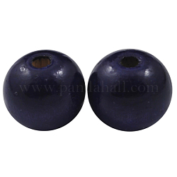 Wood Beads, Dyed, Round, Purple, about 19-20mm in diameter, 17.5-18mm thick, hole:4.5mm, about 400pcs/1000g