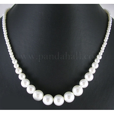 21 inch Glass Pearl Necklace TBS014-1