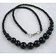 Glass Pearl Bib Necklaces TBS020-2