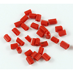 Стеклярус, бисер, темно-красный, длиной около 3 мм , 1.8 мм диаметром, отверстие : 0.6 мм, о 21000 шт / мешок. продаются в упаковке одного фунта