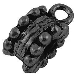 Tibetan Style Hangers, Bail Beads, Lead Free , Tube, Gunmetal, Size: about 14mm long, 7mm wide, 10mm thick, Hole: 2mm