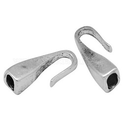 Tibetan Style Hook Clasps, Cadmium Free & Lead Free, Antique Silver Color, Size: about 26mm long, 10mm wide, 12mm thick