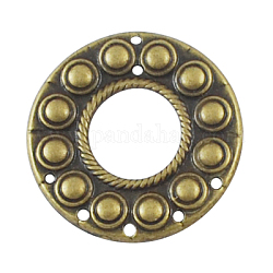 Tibetan Style Connectors, Chandelier Components, Lead Free & Nickel Free, Flat Round, Antique Bronze, 50x50x3mm, Hole: 2mm