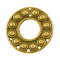 Tibetan Style Connectors, Chandelier Components, Lead Free & Nickel Free, Flat Round, Antique Golden, 50x50x3mm, Hole: 2mm
