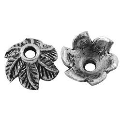 Tibetan Style Bead Caps, Cadmium Free & Nickel Free & Lead Free, Antique Silver, 11x10x5mm, Hole: 2mm