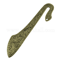 Tibetischen Stil Lesezeichen, Bleifrei und Cadmiumfrei und Nickel frei, Antik Bronze, 80x17x2 mm, Bohrung: 1 mm
