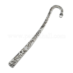 Tibetan Style Bookmarks, Lead Free & Nickel Free, Antique Silver, 118x24x3mm, Hole: 3mm