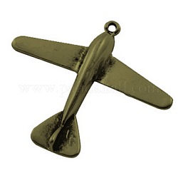Pendentifs d'avion de style tibétain, sans cadmium et sans plomb, bronze antique, 44x51x5mm, Trou: 2.5mm, environ 130 pcs/1000 g
