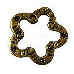 Tibetan Style Linking Rings, Lead Free, Nickel Free and Cadmium Free, Antique Bronze, Flower, 15x1.5mm, Hole: 11mm