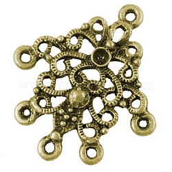 Tibetan Style Connectors, Cadmium Free & Nickel Free & Lead Free, Antique Bronze, Palm, Size: about 30mm long, 26mm wide, 2mm thick, hole: 1mm, 360pcs/1000g