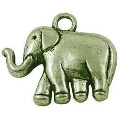 Pendente in lega stile tibetano, piombo & cadimo libero, elefante, bronzo antico, 21x18x5mm, Foro: 2.5 mm