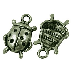 Tibetan Style Alloy Pendants, Lead Free and Cadmium Free, Antique Bronze, Ladybug, 17.5x11x4mm, Hole: 2mm, about 750pcs/kg