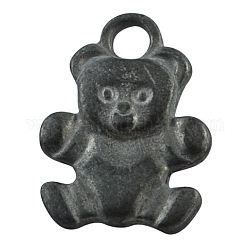 Tibetan Style Pendants, Lead Free & Cadmium Free, Bear, Black, 19x14x4mm, Hole: 3mm