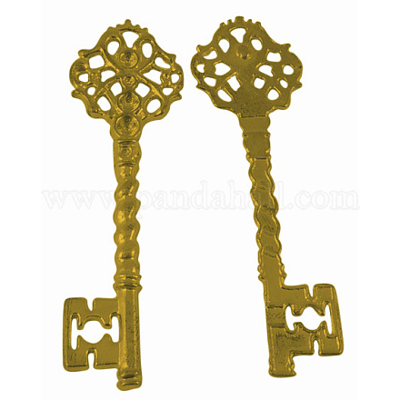 Schlüssel tibetischer Stil Anhänger Fassungen für Strasssteine TIBEB-A101291-AG-LF-1