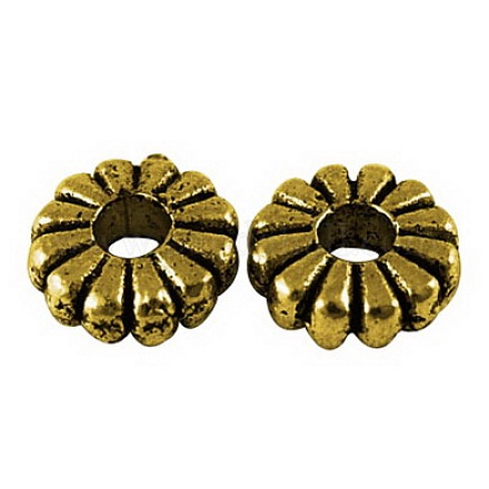 Perles de séparateur de style tibétain  TIBEB-LF0720YKG-AG-LF-1