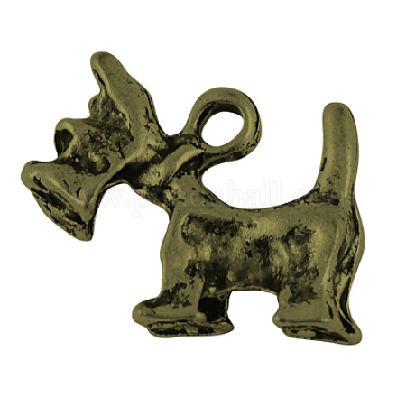 Tibetan Style Alloy Puppy Pendants TIBEP-A100653-AB-LF-1