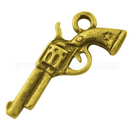 Zinc Alloy Gun Necklace Pendants TIBEP-EA11007YKG-AG-FF-1