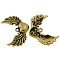 Tibetan Style Alloy Pendants, Lead Free and Cadmium Free, Wing with Heart, Antique Golden, 28.5x36.5x5mm, hole: 2.5mm, about 230pcs/kg