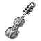 Tibetan Style Alloy Pendants, Lead Free and Cadmium Free, Violin, Antique Silver, 25x7.5x2mm, Hole: 2mm